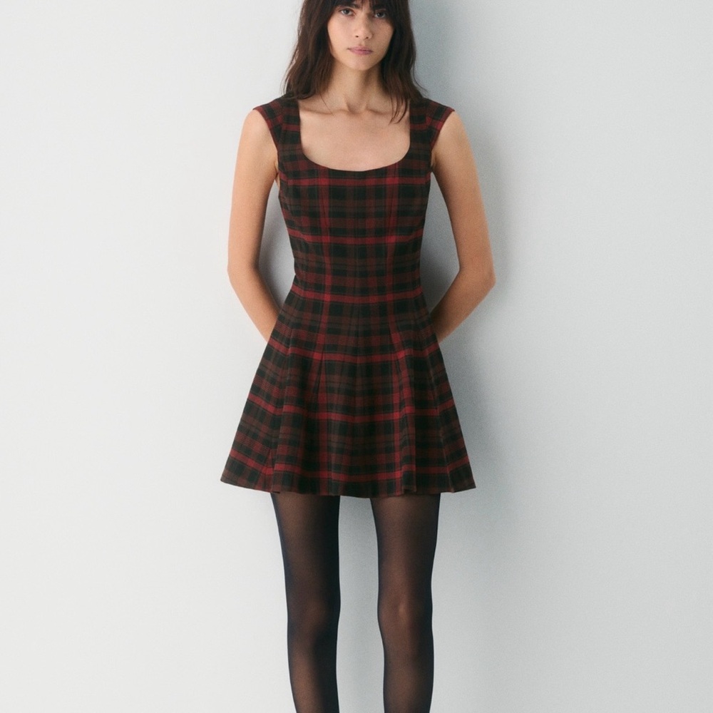 Sunday Best Plaid Mini Dress in Red and Black